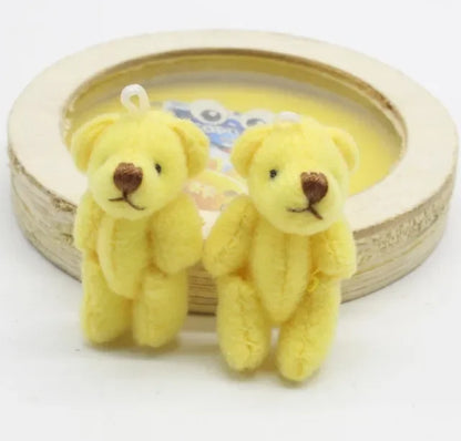 Mini Teddy Bear Plush Toys – 20pcs 4cm Kawaii Jointed Stuffed Bears
