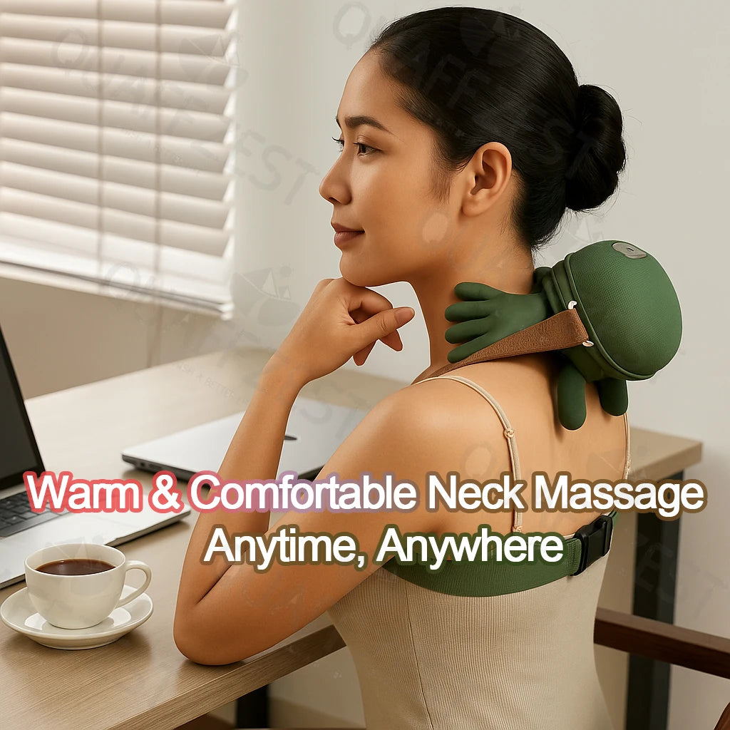 Electric Neck & Shoulder Massager with Heat – Wireless Kneading Shawl
