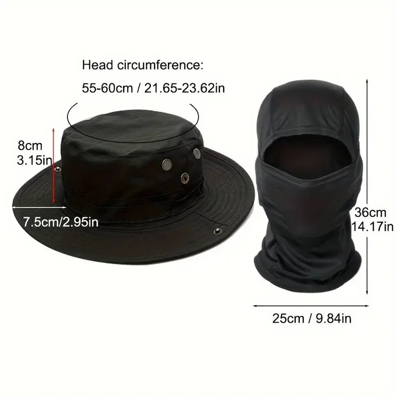 Boonie Hat with Face Cover – Wide Brim Tactical Sun Hat