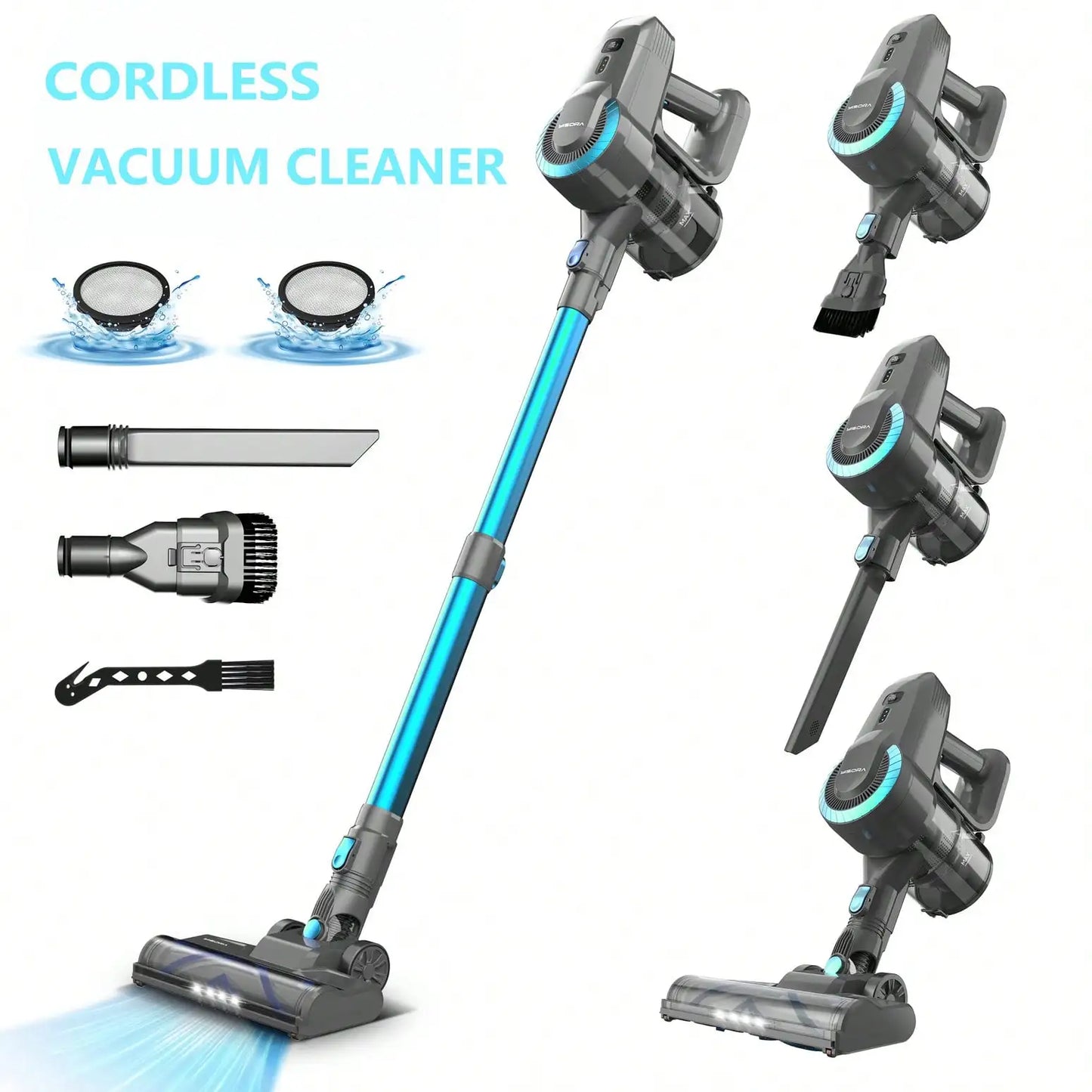 Cordless Vacuum Cleaner 40KPa – Powerful Stick Vacuum for Hard Floors, Carpet & Pet Hair