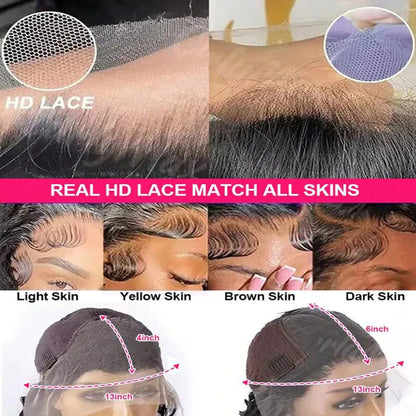 Bone Straight Lace Front Human Hair Wig 13x4 13x6 HD Lace