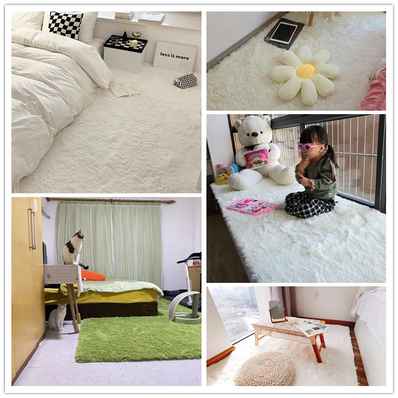 Fluffy Shaggy Area Rug – Soft Non-Slip Carpet for Living Room & Bedroom
