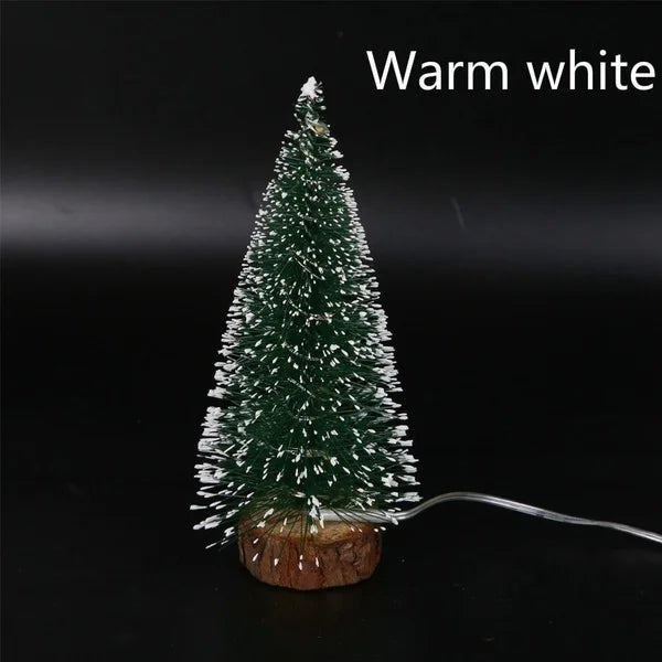Mini LED Christmas Tree – Tabletop Artificial Snow Frost Decoration