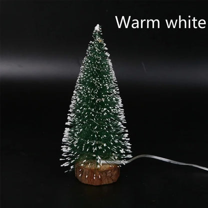 Mini LED Christmas Tree – Tabletop Artificial Snow Frost Decoration