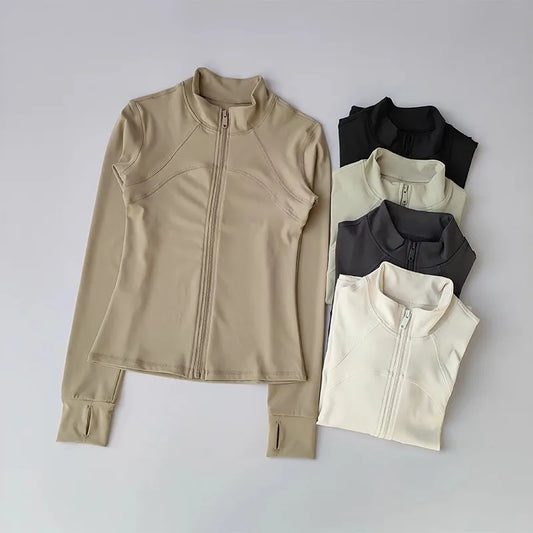 Women's Quick-Dry Long Sleeve Sports Jacket – Running & Gym Fitness Coat