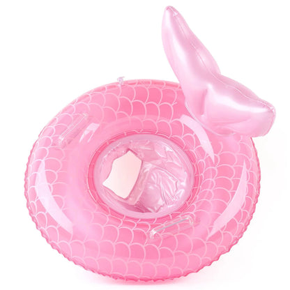 Baby Pool Float Mermaid Tail Inflatable Swim Ring for Infants & Toddlers