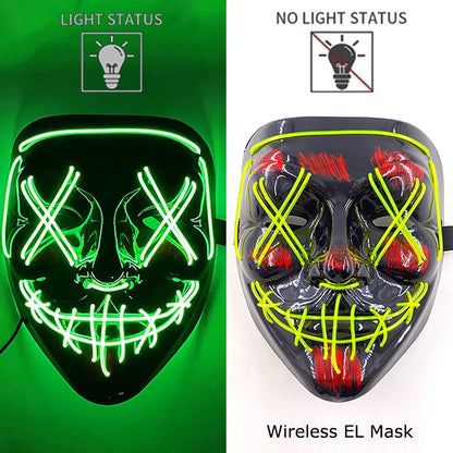 LED Purge Mask – Neon Glow Halloween Cosplay Mask