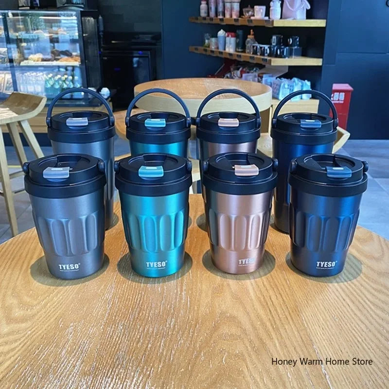 TYESO Insulated Coffee Tumbler – Stainless Steel Vacuum Flask 400ml & 500ml