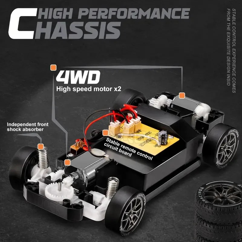 1:24 4WD High Speed RC Drift Car with LED Lights