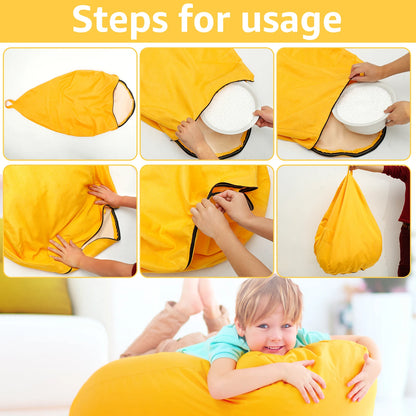 Large Soft Bean Bag Chair Cover Without Filler