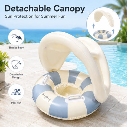 Baby Pool Float Seat Ring with Removable Sunshade