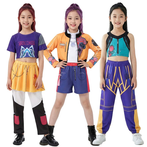 Rumi Anime Cosplay Costume – Kids 3-Piece Dance Outfit Sizes 110–150