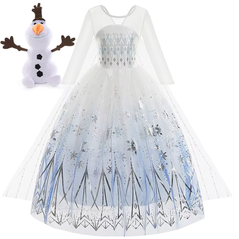 Elsa Princess Costume Set for Girls – Frozen Dress