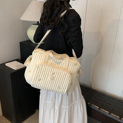 Large Embroidered Diaper Bag Mommy Shoulder Crossbody Handbag