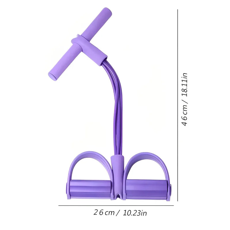 Resistance Band Pedal Exerciser 4-Tube Pull Rope for Yoga, Abs & Full Body Workout