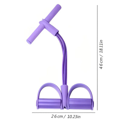 Resistance Band Pedal Exerciser 4-Tube Pull Rope for Yoga, Abs & Full Body Workout