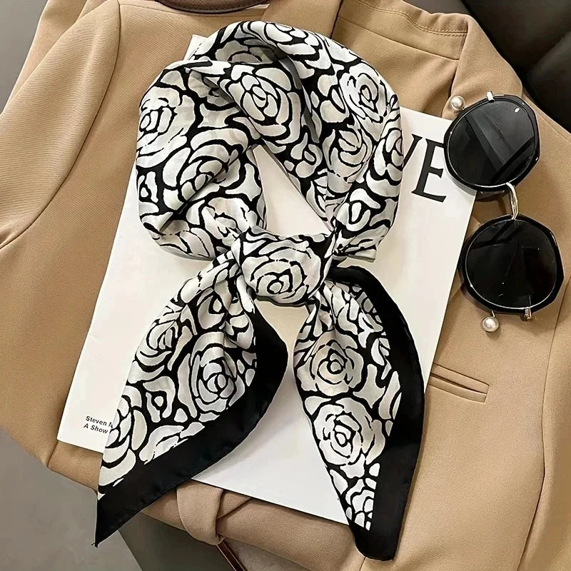 Silk Square Scarf for Women – 70cm Satin Neck Tie, Hair Bandana & Shawl Wrap