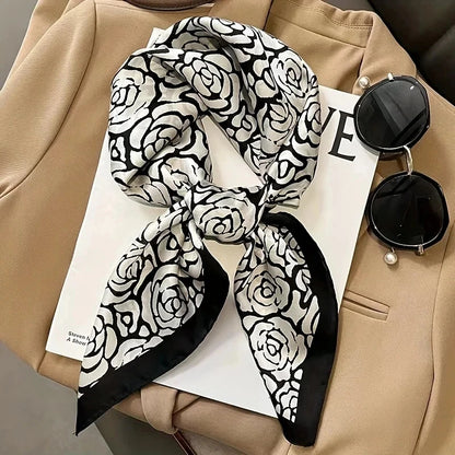 Silk Square Scarf for Women – 70cm Satin Neck Tie, Hair Bandana & Shawl Wrap