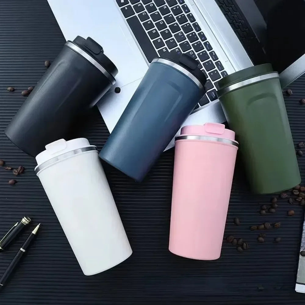 Stainless Steel Travel Coffee Mug – Leak-Proof Vacuum Thermos 380ml & 510ml