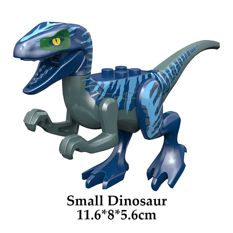 Jurassic Dinosaur Building Blocks Figures – T-Rex Raptor Triceratops MOC Models