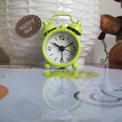Mini Metal Twin Bell Alarm Clock – Cute Retro Style for Kids & Home