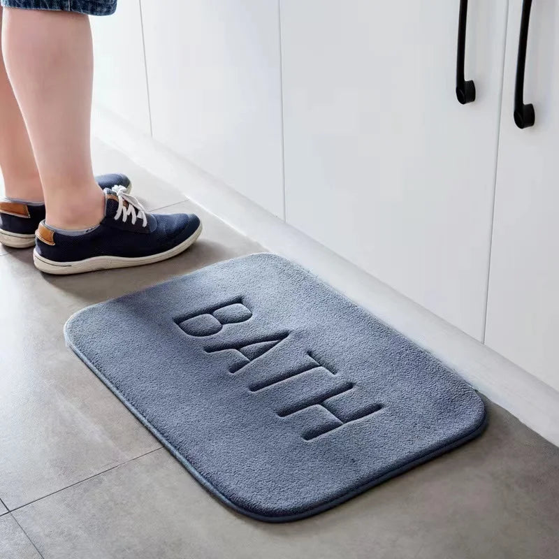 Memory Foam Anti-Slip Mat – Super Absorbent Coral Fleece Bathroom Rug