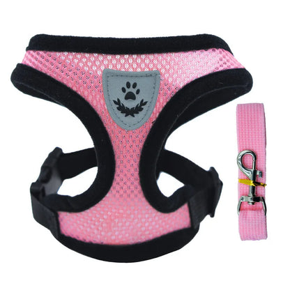 Mesh Dog Harness with Leash – Adjustable Breathable Vest