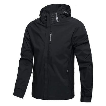 Men's Waterproof Hooded Rain Jacket – Lightweight Outdoor Windproof Raincoat