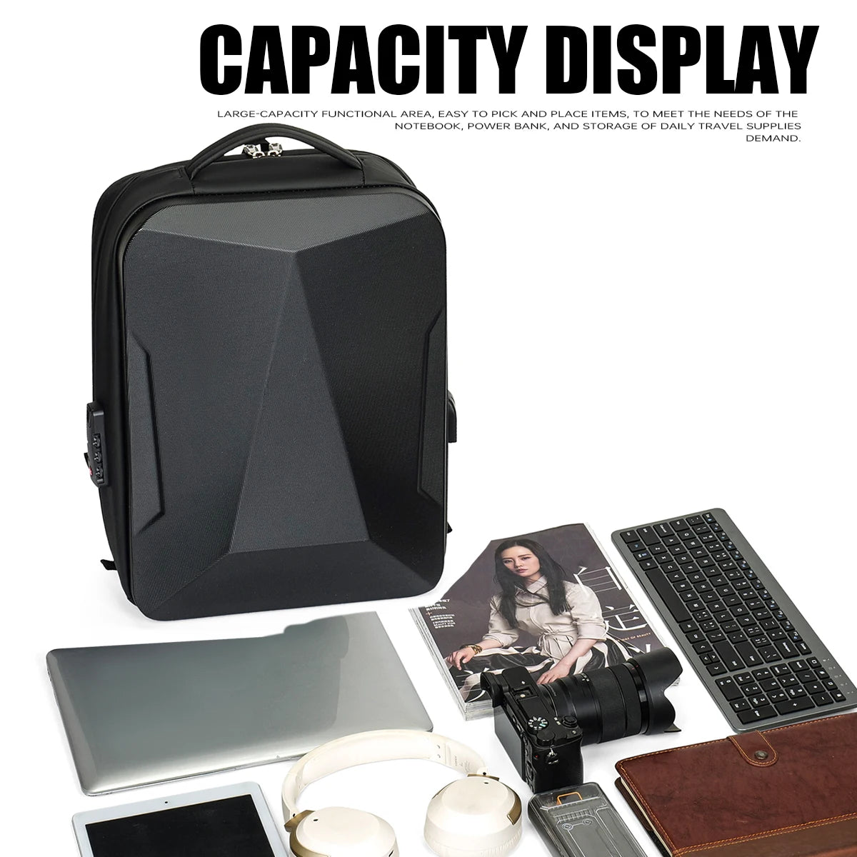 Expandable Men's Laptop Backpack – Business Travel & Gaming