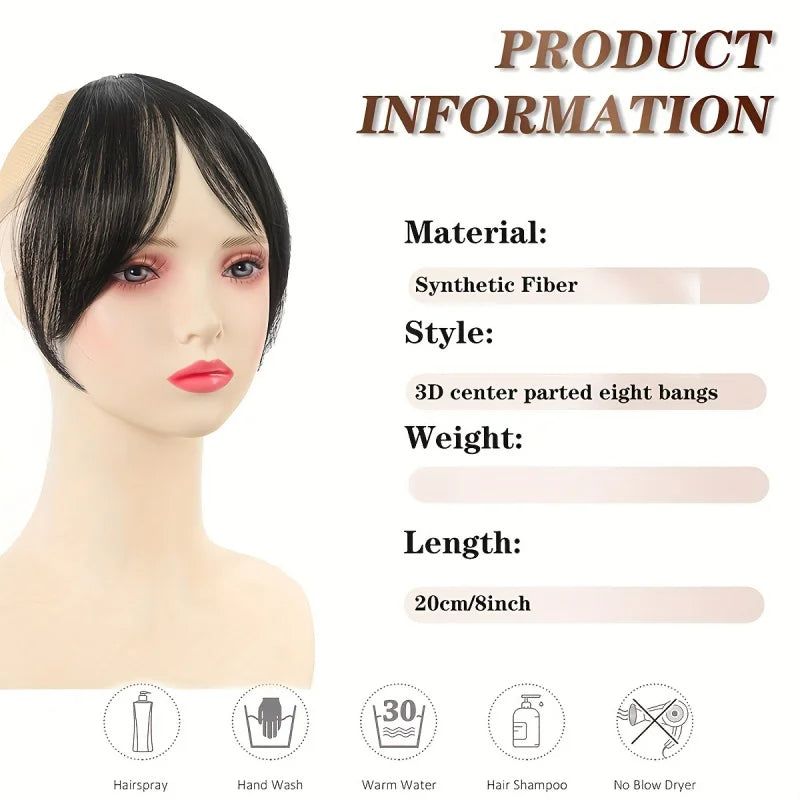 Clip-In Bangs Hair Extension – Natural Seamless Middle Part Fringe