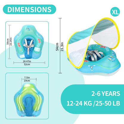 Baby Pool Float with Canopy – Swimbobo Infant Swim Ring