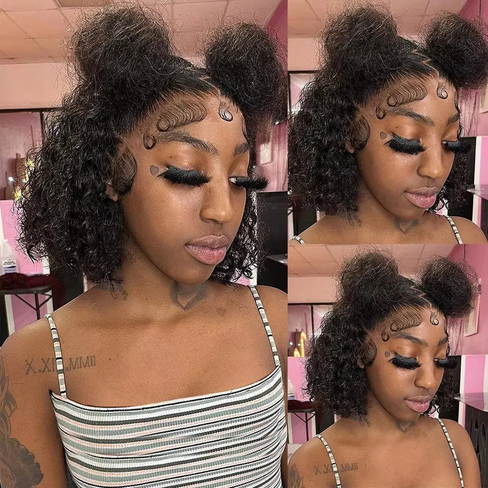 Water Curly Human Hair Wig 4x4 Closure & 13x4 Lace Front Brazilian 200% 250% Density
