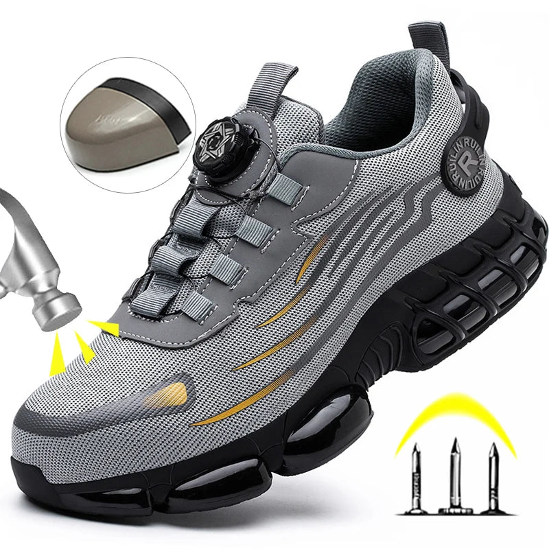 Men's Safety Work Shoes Breathable Steel Toe Sneakers