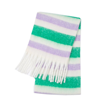 Women's Thick Winter Scarf – Colorblock Cashmere Shawl Wrap