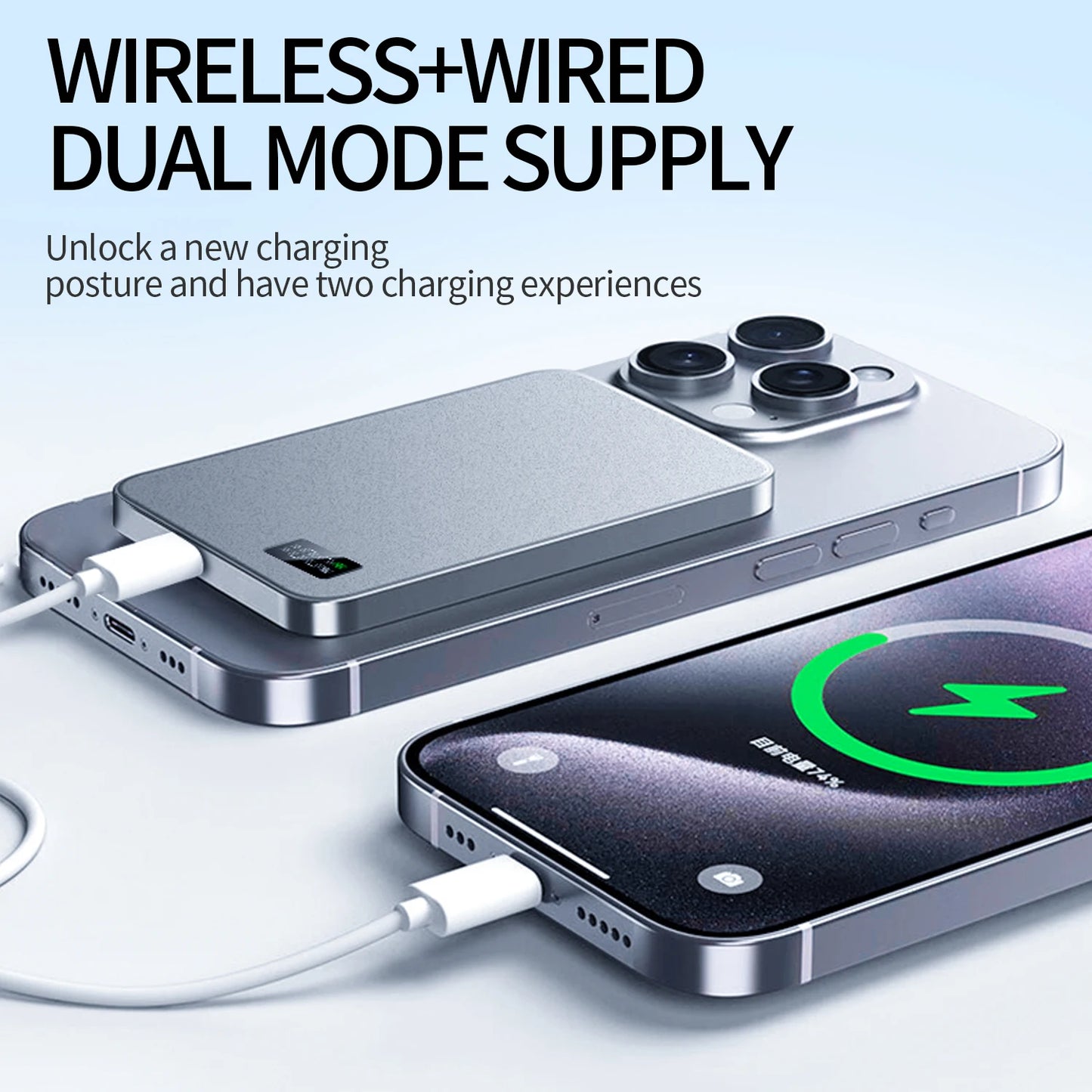 Magnetic Wireless Power Bank – Ultra-Thin Alloy Fast Charger for iPhone