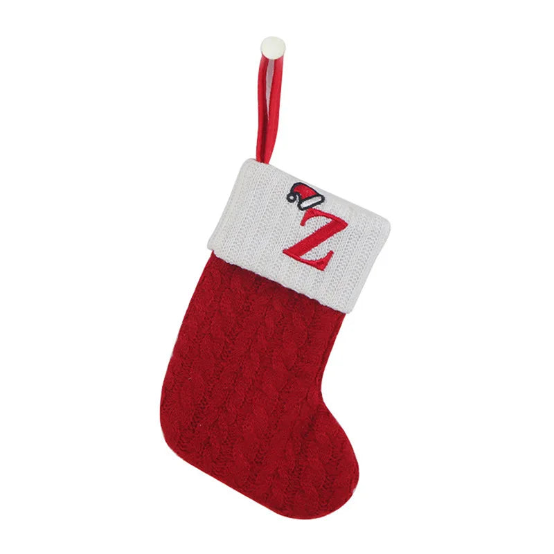 Christmas Knit Letter Stocking Ornament – A–Z & Snowflake