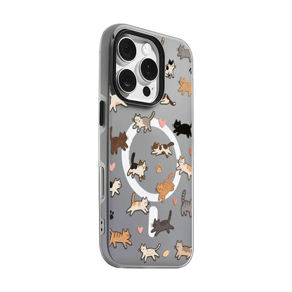 Whimsical Cat Parade Candy Color 2 IN 1 Magsafe iPhone Case