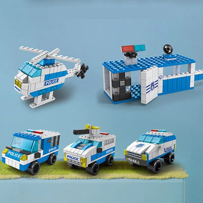 Police City Building Blocks Set – 6-in-1 Model Kit