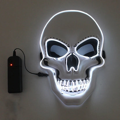 LED Skull Halloween Mask – Glowing Neon Light Cosplay Mask