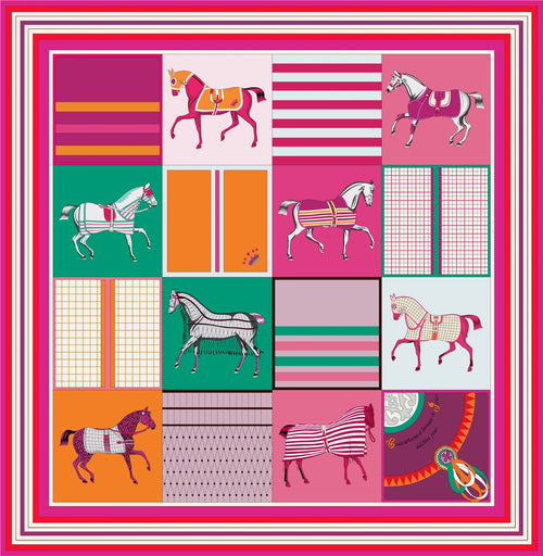 Women's Luxury Silk Square Scarf – 90cm Twill Print Bandana Shawl