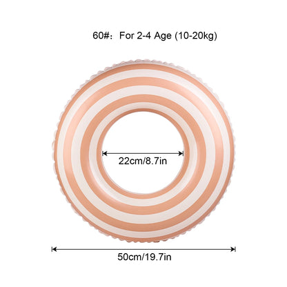 Inflatable Swim Ring Pool Float for Kids & Adults – Striped Inner Tube