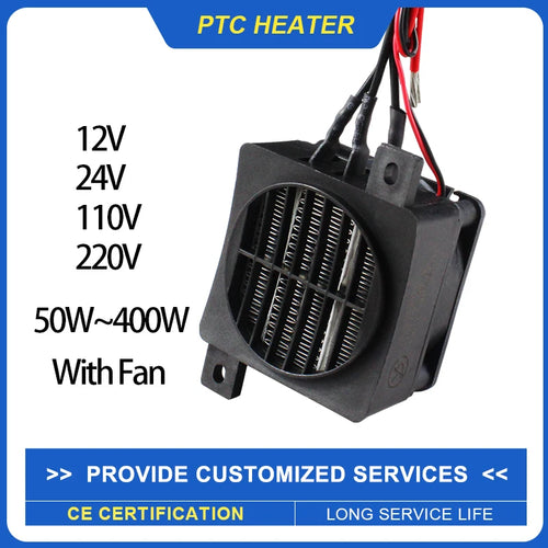 PTC Ceramic Fan Heater 12V 24V 48V 110V 220V 50W–400W