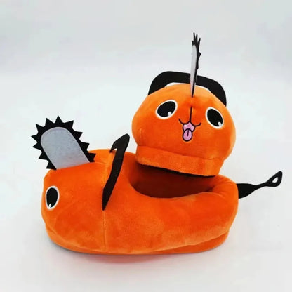 Pochita Plush Slippers – Chainsaw Man Anime Indoor Slippers