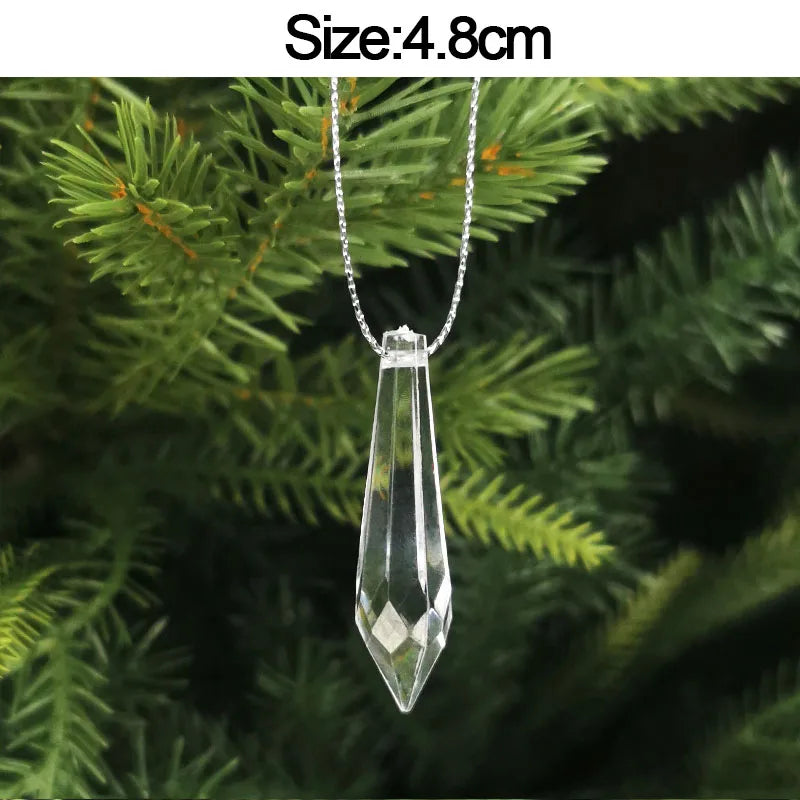 Crystal Acrylic Christmas Tree Hanging Ornaments – 5-Pack