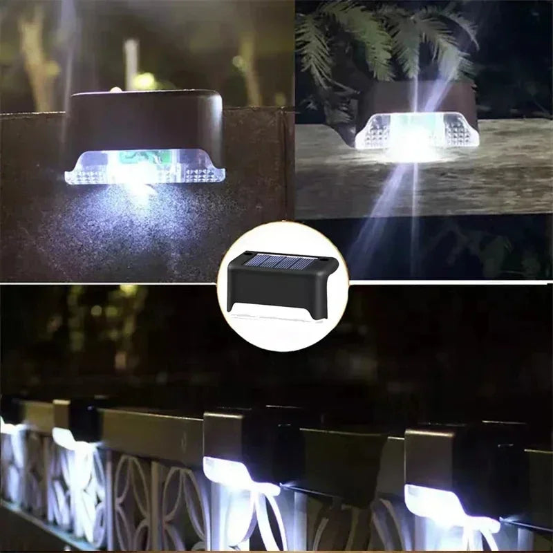 Solar LED Step Lights Outdoor Waterproof Deck Stair Lamp
