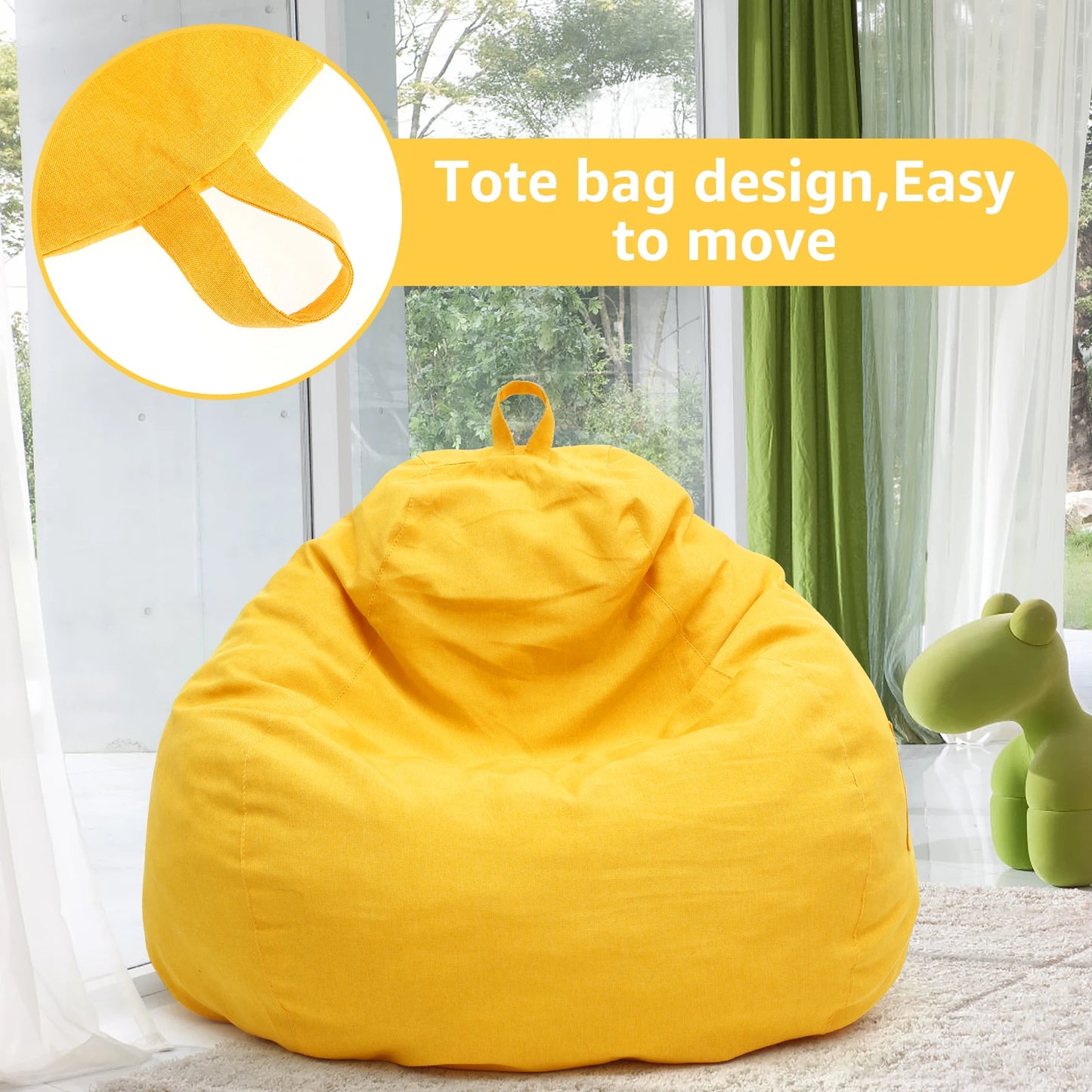 Large Soft Bean Bag Chair Cover Without Filler
