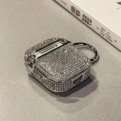 Rhinestone Bling AirPods Case with Keychain – Glitter Cover for Women