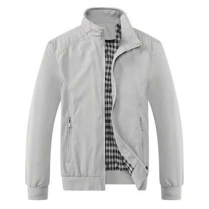Men's Slim Fit Bomber Jacket – Casual Stand Collar Zip Coat