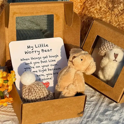 Pocket Worry Bear – Mini Plush Bear in a Box with Inspirational Card