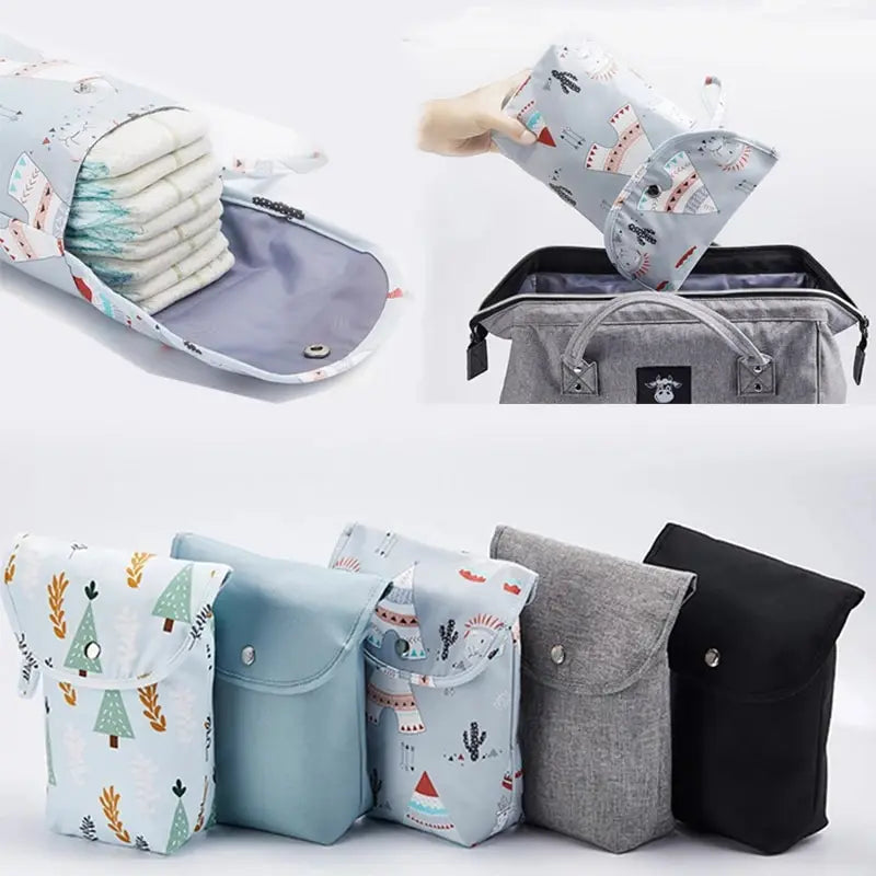Waterproof Baby Diaper Bag Wet Dry Pouch with Wristlet
